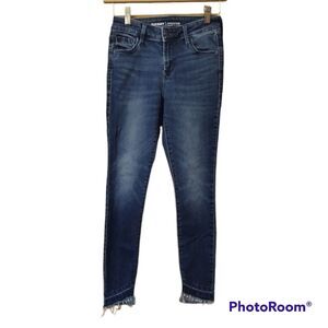 Old Navy Rockstar Mid Rise Raw Hem Jeans Sz 0